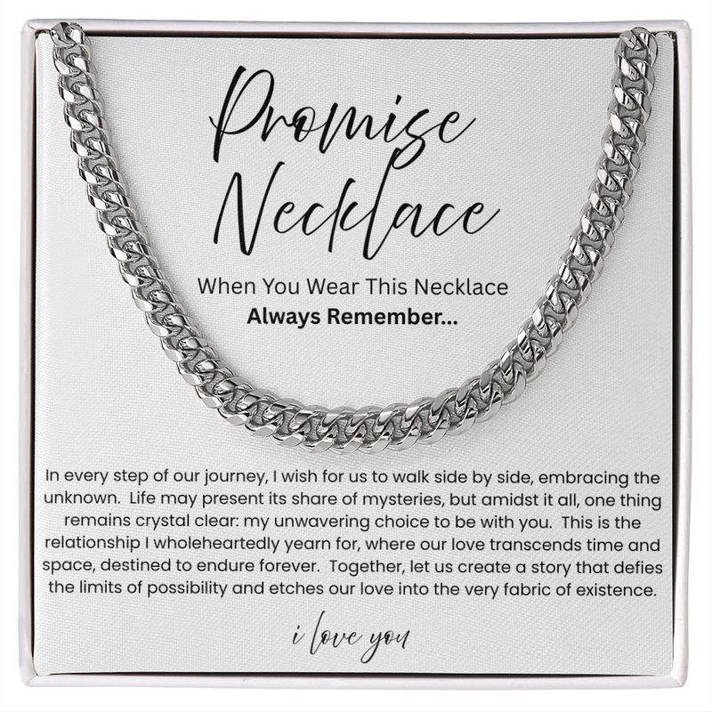 Promise Necklace For Him - Boyfriend Gift - Say it without saying it.
