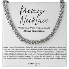 Promise Necklace For Him - Boyfriend Gift - Say it without saying it.