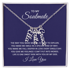 To My Soulmate - Multi Vertical Name Necklace