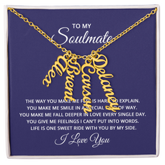 To My Soulmate - Multi Vertical Name Necklace