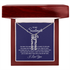 To My Soulmate - Multi Vertical Name Necklace
