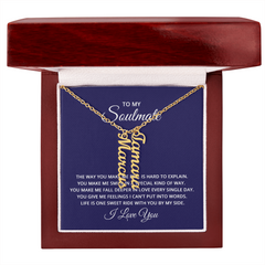 To My Soulmate - Multi Vertical Name Necklace