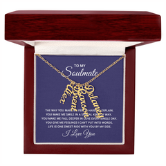 To My Soulmate - Multi Vertical Name Necklace